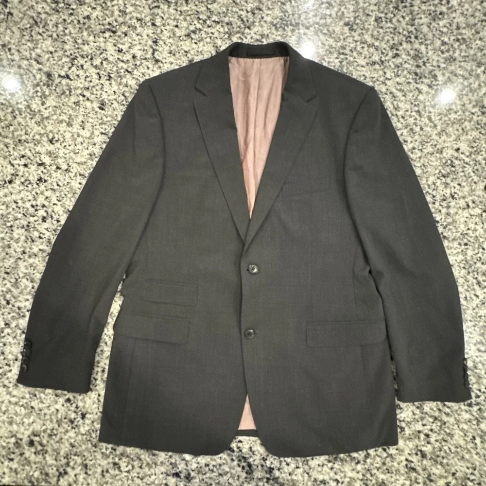 Hugo Boss Coppola Movie 44R Stretch Wool Sports‎ Coat Suit Jacket Black Charcoal